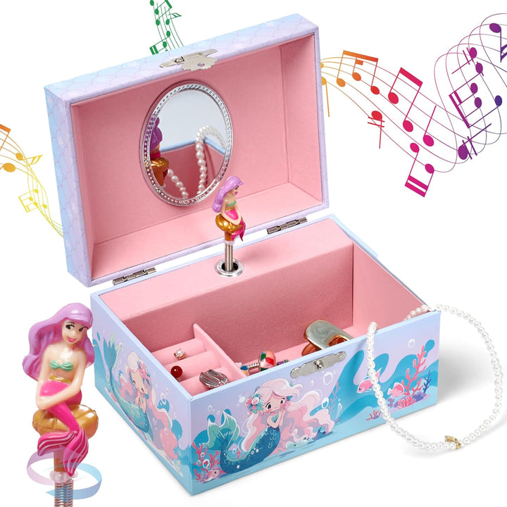 Jewelry Box for Girls - Girls Bedroom Accessories, Musical Jewelry Boxes with Spinning Unicorn Doll, Beautiful Dreamer Tune - Perfect Unicorn Birthday Gift for Kids 3 and Up