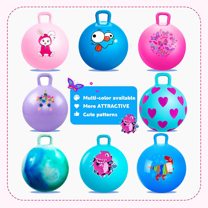 Hopper Ball, Clouds Hopping Toys for Kids, 18 Inch Bouncy Ball with Handle, Inflatable Bouncing Hoppity Hop Toys for Boys and Girls Gifts