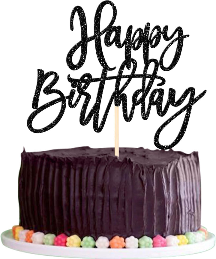 1 PCS Gold Happy Birthday & Anniversary Cake Topper