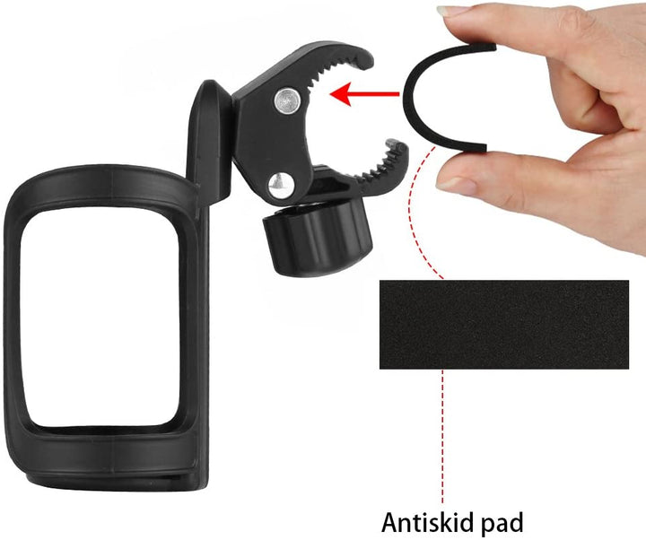 Stroller Cup Holder, Universal Cup Holder for Uppababy, Nuna, Doona Strollers, 360 ° Rotatable Bottle Holder for Stroller, Bike, Wheelchair, Walker, Scooter