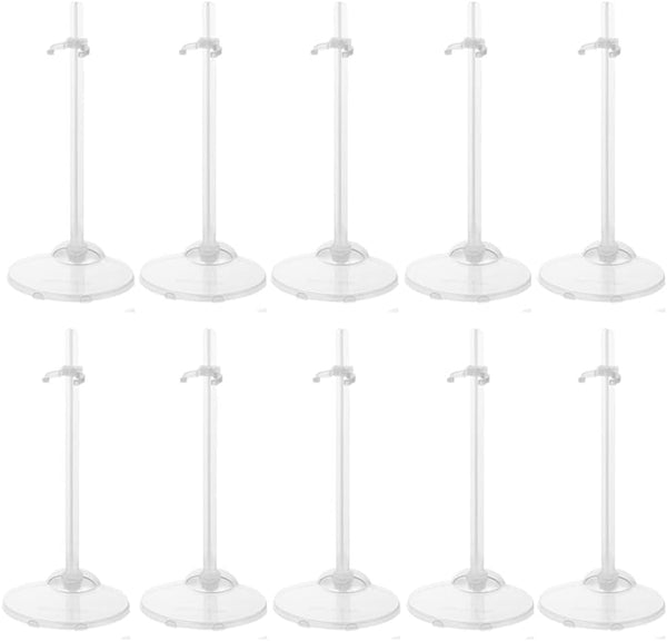 Transparent Dolls Holder Stand Support for 9Inches-12Inches Dolls - Pack of 10