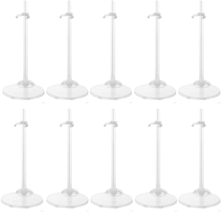 Transparent Dolls Holder Stand Support for 9Inches-12Inches Dolls - Pack of 10