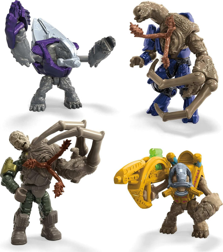 MEGA HALO Action Figures Building Toys Set, Character Pack with 339 Pieces, Poseable Articulation, 2 Inches Tall, Kids or Adult Collectible
