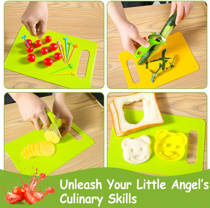 40Pcs Kids Knife Set for Real Cooking: Montessori Kitchen Tools for Toddlers, Kitchen Toy for 3 4 5 6 7 8 9 10 Year Old Boys Girls Birthday Gifts