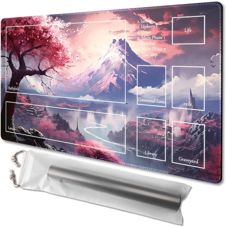 MTG Playmat Size 24X14In Free Storage Bags Non-Slip Backing, Ideal for Card Game Enthusiasts TCG Playmat (Shadow Dragon-No Deck)