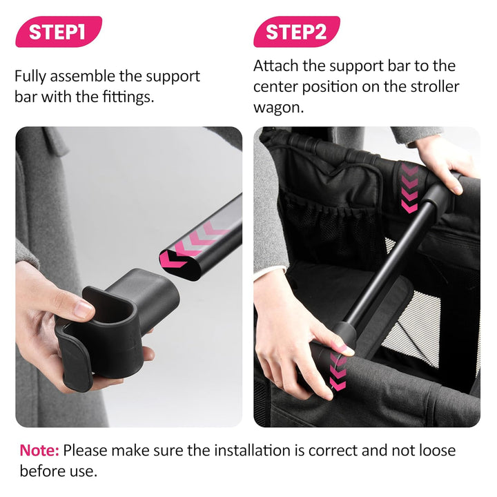 Stroller Wagon Support Bar for WONDERFOLD W2 Elite 2-Seater & W2 Veer Wagon | Removable & Easy Install | Kids-Friendly Design with Front-Facing Support | Stroller Accessory
