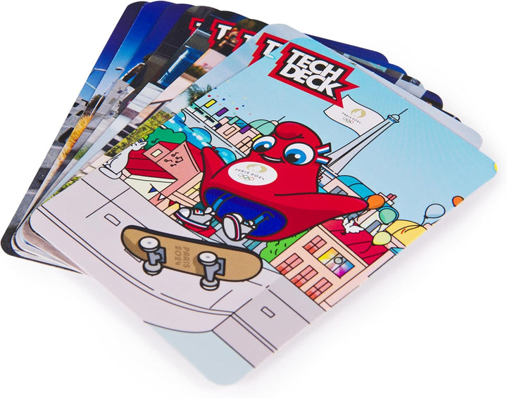, Competition Legends 8-Pack Fingerboards with Collectible Cards, Olympic Games Paris 2024, Customizable Mini Skateboards, Kids Toys for Ages 6 and Up