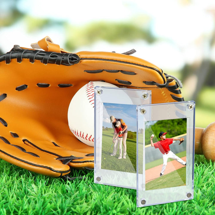 Acrylic Card Holder Screw Trading Card Protector 35 PT Clear Protectors for Baseball Football Sports Game Cards Storage and Display(15 Pieces)