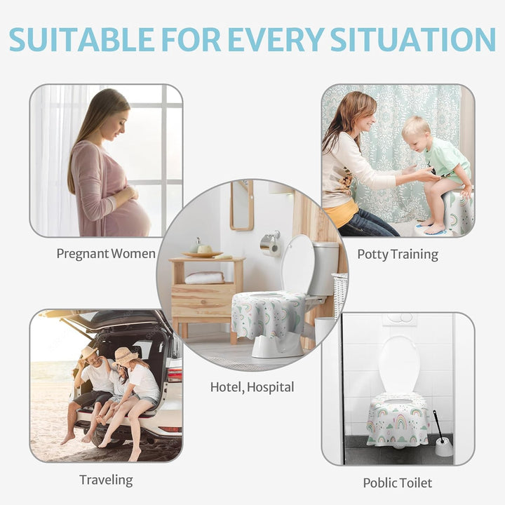 20 Pcs Toilet Seat Covers Disposable for Toddlers & Adults, Extra Large Waterproof, Portable Package for Travel, Kids Potty Training