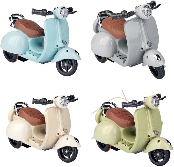 Scooter with Remote for Labubu, Electric Micro Mini Scooter for Labubu Accessories, Funny Plastic Doll Scooter Vehicles, Rotate 360° Interactive Scooter Ornaments Gifts for Lbubu Fans(Gray,With Batter