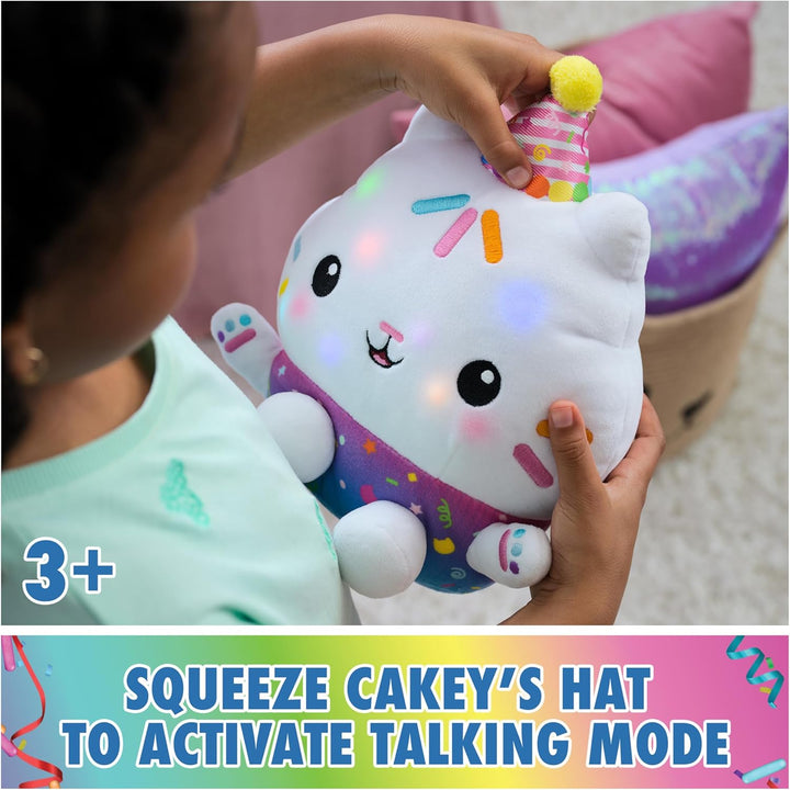 Celebrations, Sprinkle Party Cakey Cat Plush, 10-Inch Interactive Stuffed Animal with Sounds, Kids Toys for Girls & Boys Ages 3+