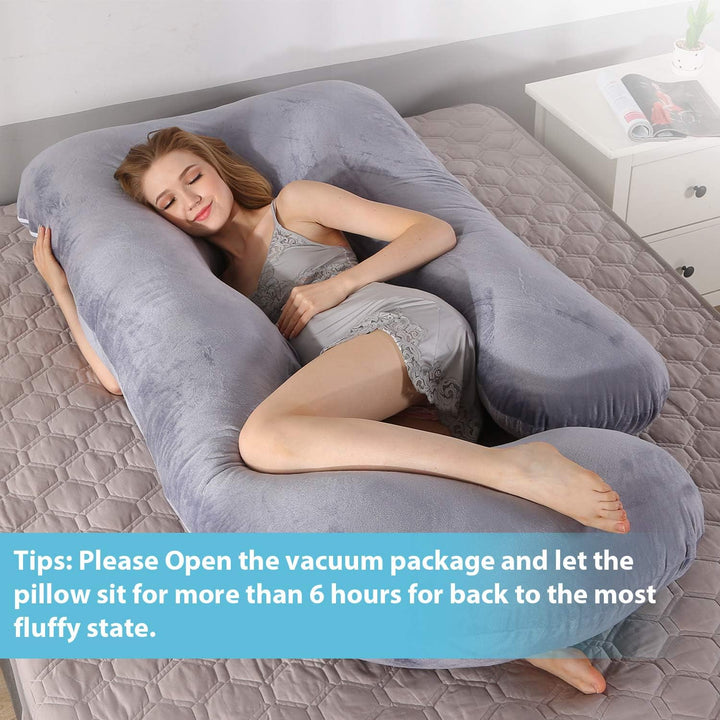 Pregnancy Pillow for Sleeping,Full Body Maternity Pillow with Removable Washable Cover,Support for Back,Hips,Legs,Belly for Pregnant Women