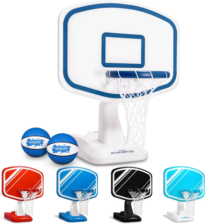 Splash Hoop PRO Swimming Pool Basketball Game - Includes Poolside Water Basketball Hoop, 2 Balls and Pump - Blue