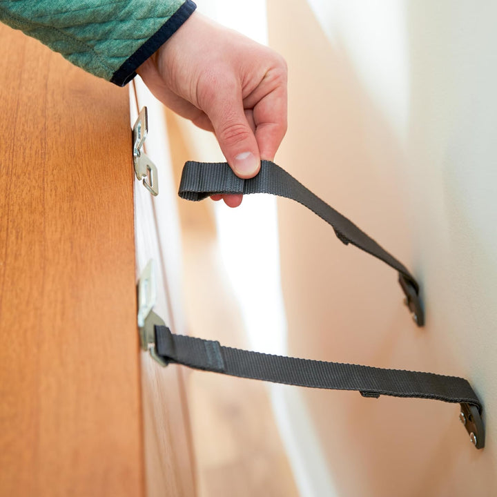 TV & Furniture Safety Straps, Black, Multi, 2 Straps(Pack of 1)