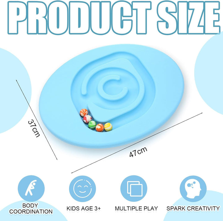 Maze Balance Board for Kids Plastic Wobble Rocker Balance Board with Mini Balls Load 170Lb for Balancing Exercise Equipment Game Boys Girls Physical Therapy, 18.5 X 14.57 Inches