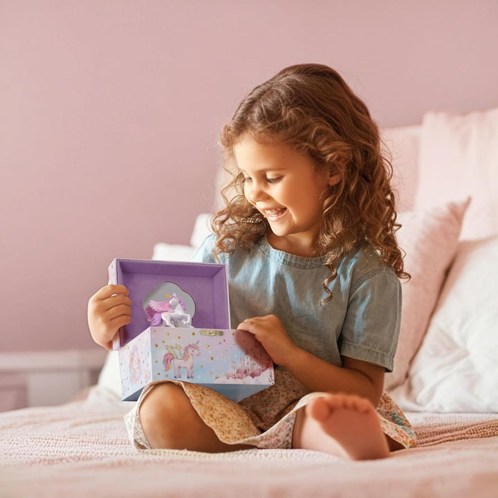 Unicorn Jewelry Box for Girls, Musical Kids Jewelry Box with Spinning Unicorn Doll, Birthday Gifts for Little Girls Children Toddler Ages 3 4 5 6 7 8 -Pink (Box Only)