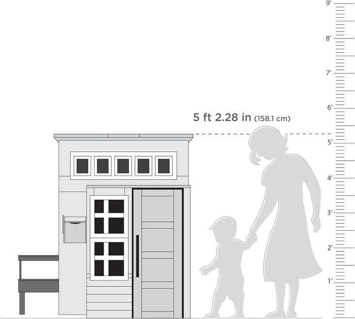 Modern Outdoor Wooden  with Picnic Table, Mailbox and Outdoor Grill ,Gift for Ages 3+