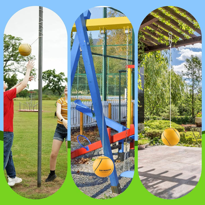 Tetherball, 2 Set in 1 Tether Balls and Rope Set,Replacement Tetherball for Adults Backyard Outdoors