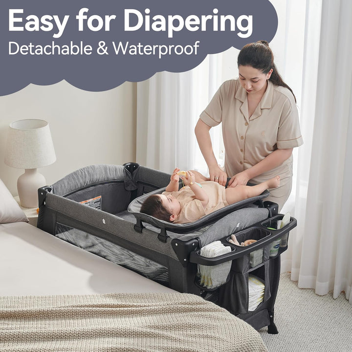 Portable Playpen Foldable Playard for Baby and Toddler Mattress, Changing Table for Newborn Portable Playard