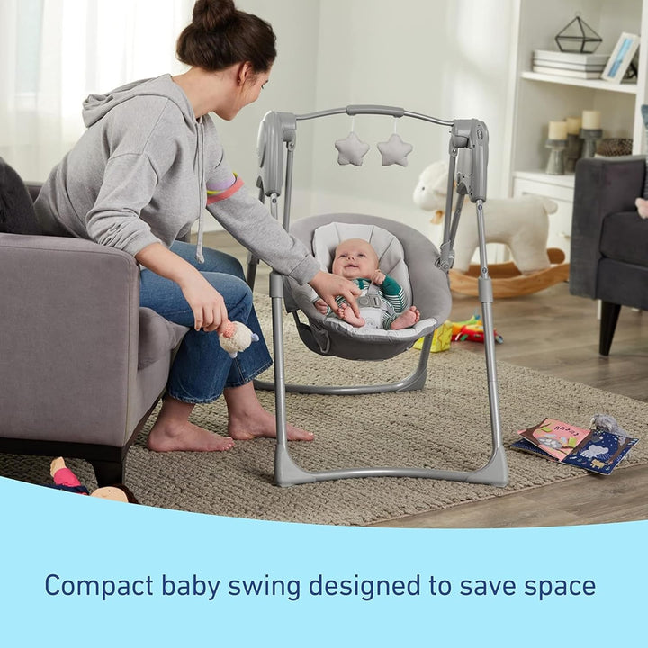 Slim Spaces Compact Baby Swing, Reign