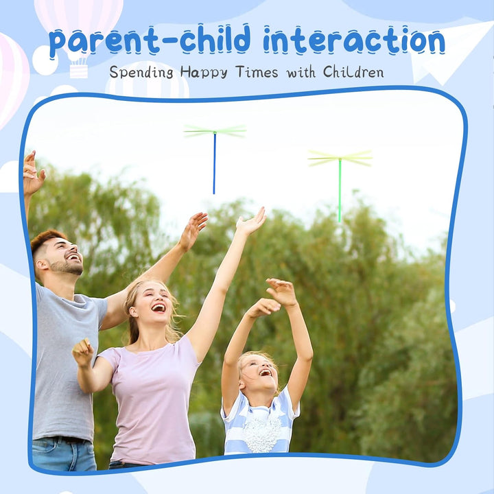 100 Pcs Flying Helicopter Toys Set, 50 Propeller+ 50 Rod,Hand Helicopter, Party Favors Outdoor Toy for Kids Ages 4-8, Gift Summer outside Yard Activities Birthday Gifts 3 5 6 Year Old Girl Boys