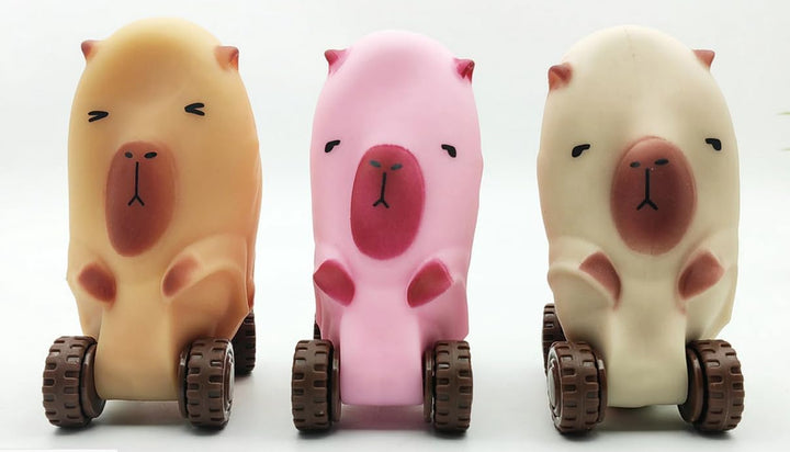 Creative Decompression Scooter Capybara Lala Fancy Special Wheeled Sand-Loading Four-Wheeled Vehicle Deformation Capybara Toy (2Pk)