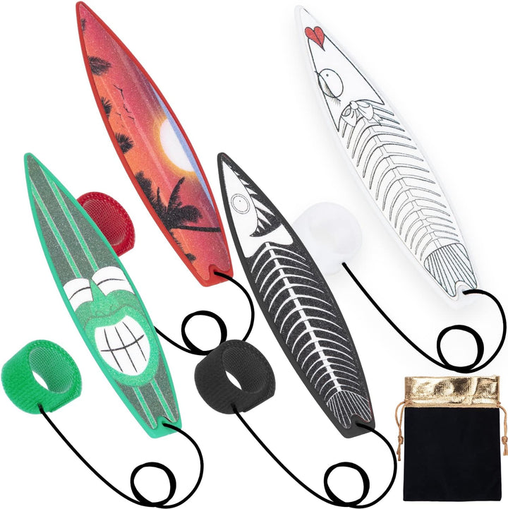 Finger Surfboard for Car Ride, 6PCS Mini Surfboard for Kids-Wind Surfboard Fingerboard for Car Window (6 Colors with Receive Bag)