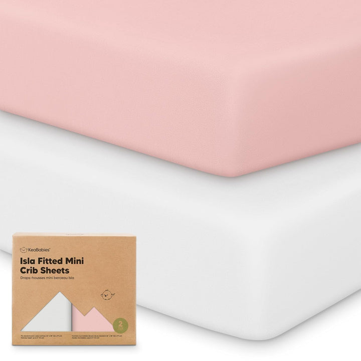 Pack and Play Sheets Fitted - 2-Pack Mini Crib Sheets for Pack N Play Mattress 38X26, Soft & Cozy, Neutral Toddler Playard Bedding, Snug Fitted Mini Baby Crib Mattress Cover Boy, Girl (Butterflies)