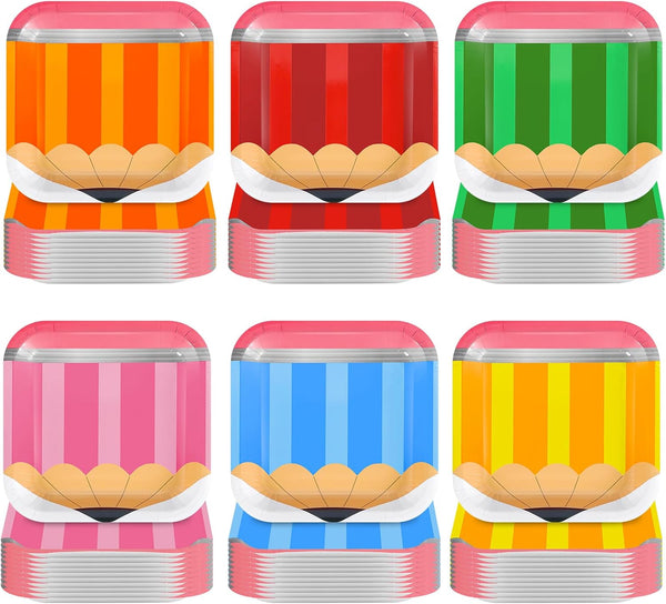 60 Pack Back to School Plates Decorations First Day of School Party Supplies Pencil Paper Plates Decorative Disposable Tableware for Kindergarten Preschool Table Decor, 7''