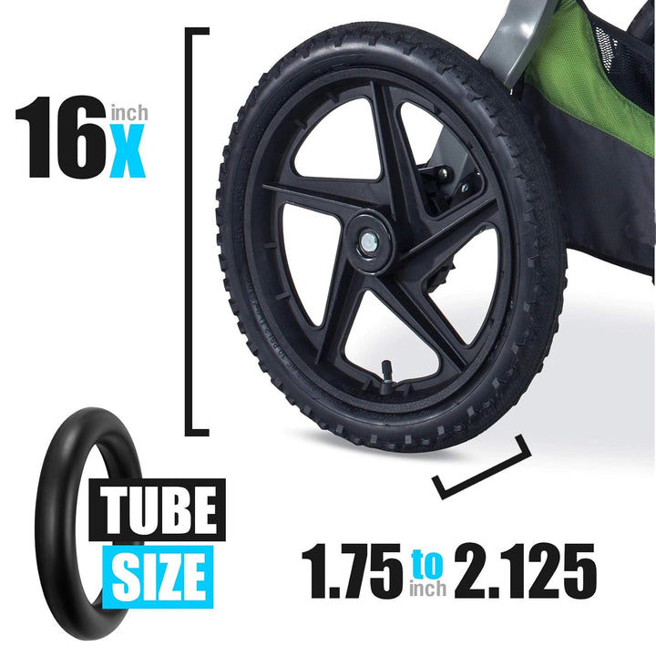 Graco Stroller Rear Tire Tube 16"X1.75" for Jogging Strollers – Fits Wayfinder, Alterrain, Revolution Flex/Pro/Se, Strides, Ironman & Duallie Models – Durable Inner Tube Replacement