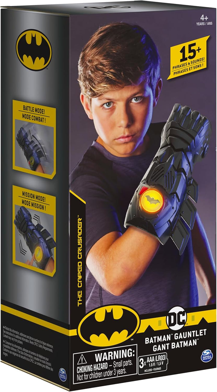 Batman, Interactive Gauntlet with over 15 Phrases and Sounds, Halloween Costume for Kids Toys for Boys Aged 4 and Up