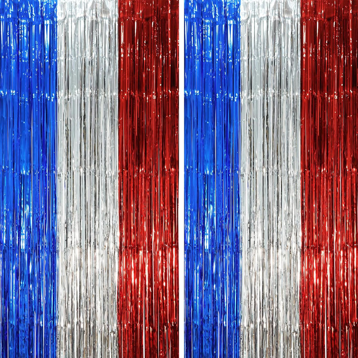 2 Pack Laser Pink Tinsel Foil Fringe Curtains, Mothers Day Pink Decorations, Metallic Tinsel Party Streamers Backdrop for Birthday Bachelorette Graduation Wedding Party Decorations