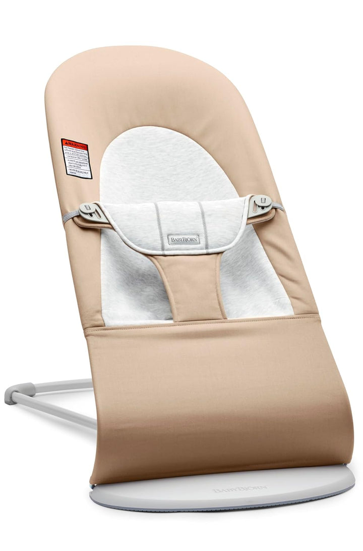 Bouncer Balance Soft, Dark Gray, Woven/Jersey, Tri-Fabric | 2-In-1 Adjustable Baby Bouncer Seat and Toddler Chair, Newborn to Toddler (8-29 Lbs), 4 Positions, Lightweight & Portable