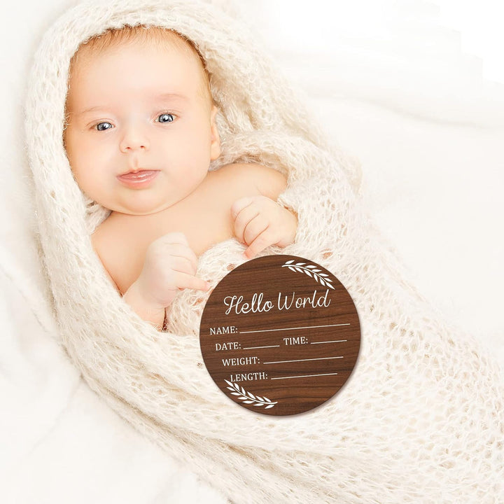 Baby Announcement Sign, Hello World Newborn Signs, Baby Name Sign, Birth Announcement Signs for Photo Prop, Nursery Decor
