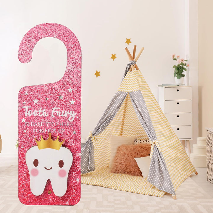 3 Pcs Tooth Fairy Door Hanger Personalized Teeth Keepsake Bottle Velvet Pouch Tooth Fairy Box Encourage Gift for Lost Teeth