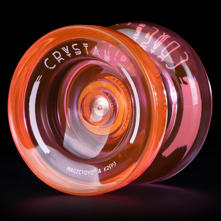 K2 Crystal Responsive Yoyo for Kids 8-12, Professional Fingerspin Trick Yoyo for Advanced, Dual Purpose Mode with Unresponsive Bearing+12 Yo Yo Strings+Yo-Yo Case Bag (Pink Purple Gradient)