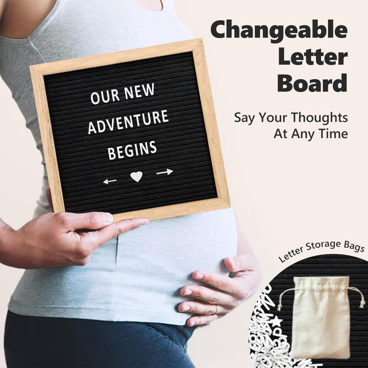 Pregnancy Announcement, Baby Announcement Ideas Set Include Felt Letter Board, Baby Onesie, Booties, Photo Frame, Wooden Sign and Bear Plush, Pregnancy Announcement Photo Props Coming Soon Baby Announcement