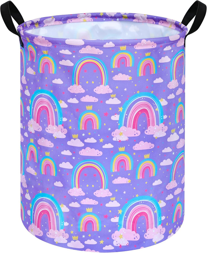 19.7 Inch Dinosaur round Kids Laundry Clothes Hamper Dino Laundry Basket with Handles,Baby Toys Storage Organizer Bins Laundry Gift Basket for Boys and Girls Room, Bedroom Decor