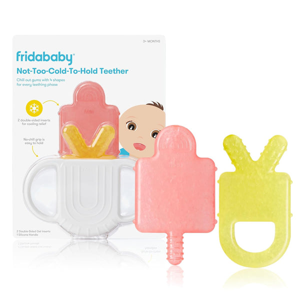 Silicone Teething Toys, 4-In-1 Teether for Babies & Infants, Teething Relief for 0-18 Months, Not-Too-Cold-To-Hold Baby Teether, Bpa-Free