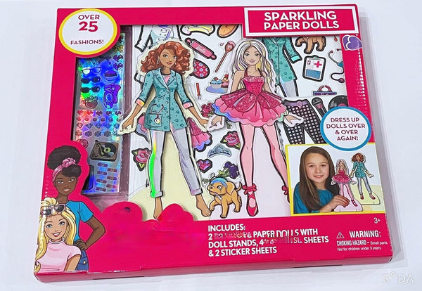 Jumbo Paper Dolls with 2 Paper Dolls with Dolls Stands, 4 Sheets & 2 Sticker Sheet Dress up Dolls over & over Again