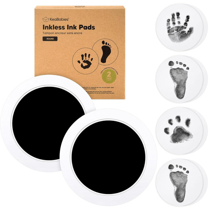 4-Pack Inkless Baby Hand and Footprint Kit - Mess Free Ink Pad for Newborn Keepsake, Dog Nose & Paw Print Kit, Clean Touch Ink Pad for Baby Hand & Footprints, Ideal New Mom Gifts (Jet Black)