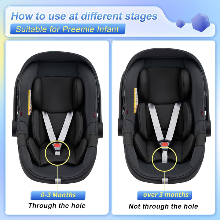 Infant Car Seat Insert, Ultra-Thick Carseat Head Support for Newborn, Breathable Mesh Baby Car Seat Cushion with Filled Sponge, Universal Baby Car Seat Head Support for Stroller, Swing, Carseat