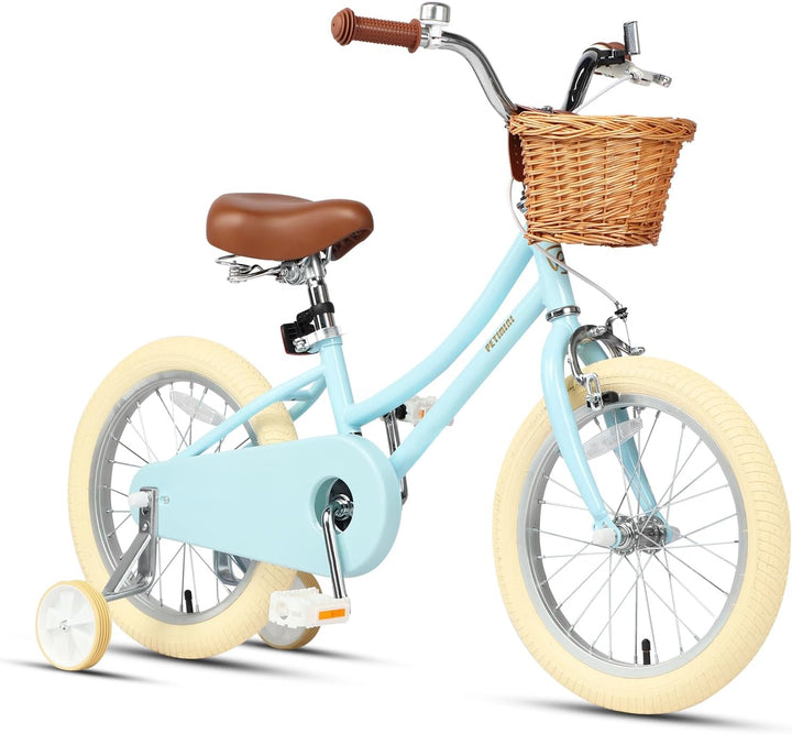 Girls Bike with Basket for 2-12 Years Old Kids, 12 14 16 18 20 Inch Bicycle with Bell Training Wheels, Multiple Colors