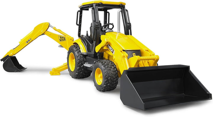 Toys - Construction Realistic JCB MIDI CX Backhoe Loader with Changeable Front Loader and Backhoe Loader Scoop - Ages 3+