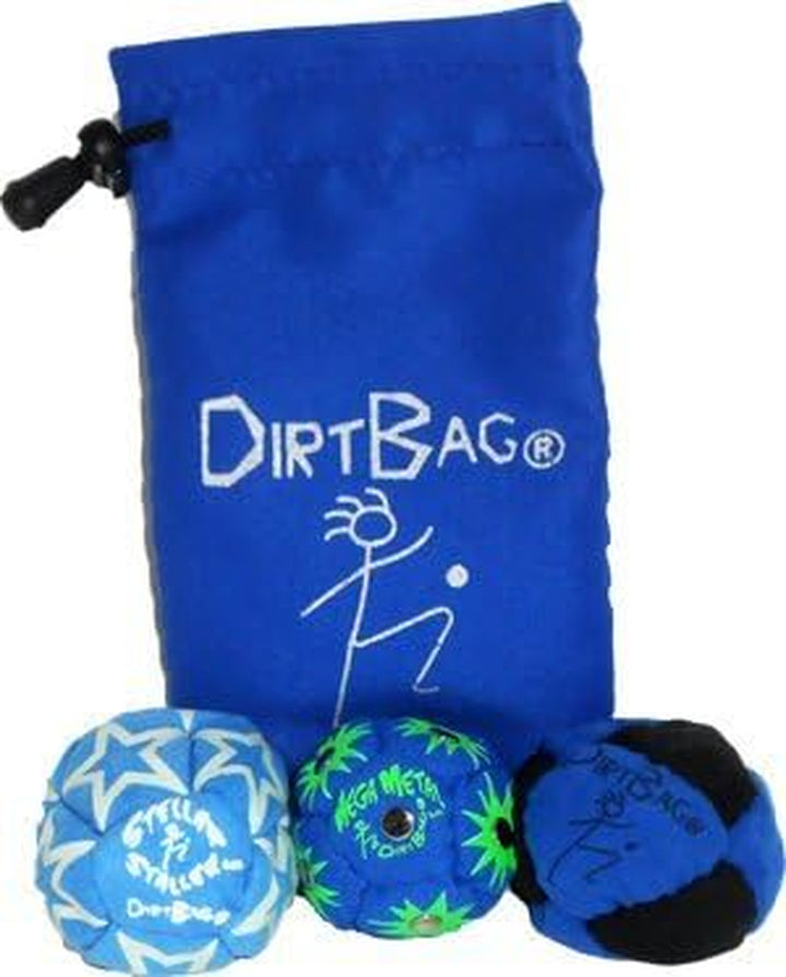 All Star Footbag 3 Pack with Pouch, 100% Handmade, Premium Quality, Bright Vivid Colors, Signature Carry Bag