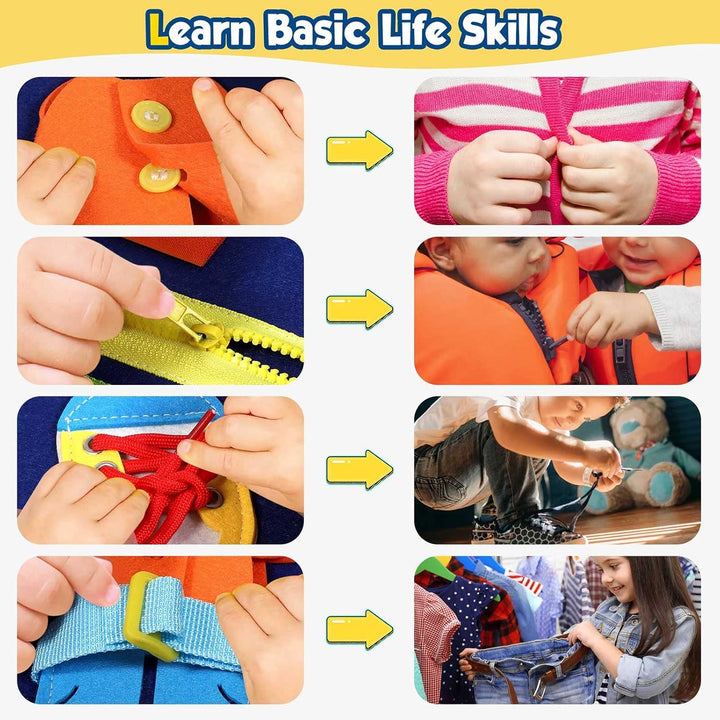 Toddler Busy Board - Montessori Toys for Toddler Boy Birthday Gift, Educational Learning Sensory Busy Book for Toddler Boys, Toddlers Activities Toy for Airplane Car Travel