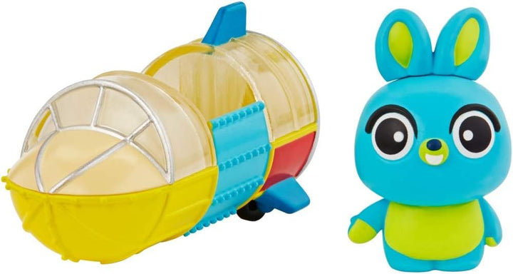 ​Disney Pixar  4 Bunny Mini Figure with Carnival Rocket Vehicle, Compact for Home and On-The-Go Play