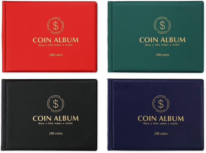 Coin Collection Holder Album for Collectors, 240 Pockets Coin Collection Book Office Supplies