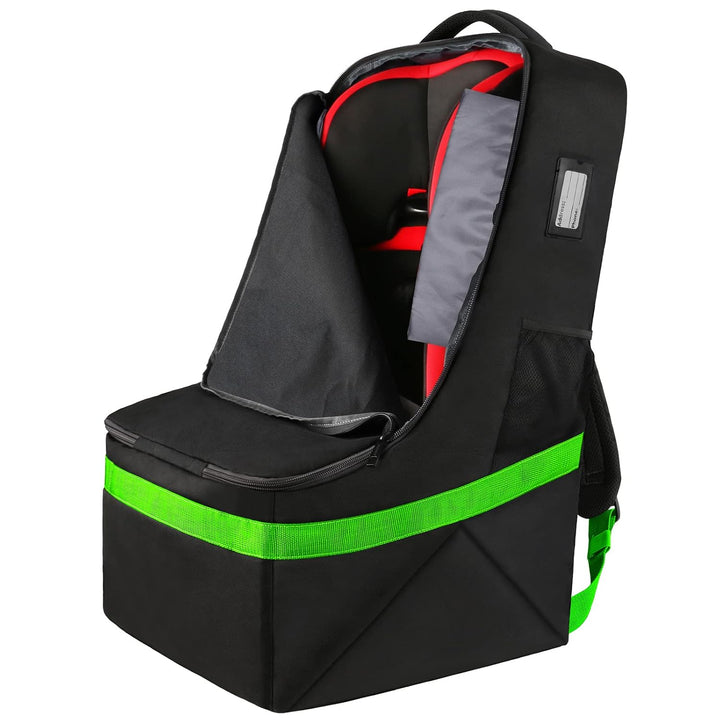 Padded Car Seat Travel Bag Backpack for Airplane, Heavy Duty Car Seat Bags for Air Travel, Carseat Cover for Airplane Travel with Shoulder Strap, Car Seats Carrier for Airport, Black