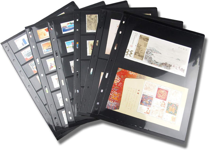 Vario Stamp Pages for Stamp Album Binder, 10 Sheet (20 Page) 1 Row Pages for Stamp Collectors, Professional Pack (1 Row)